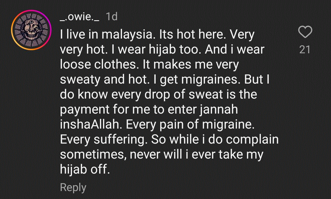 Sweating due to the Hijab